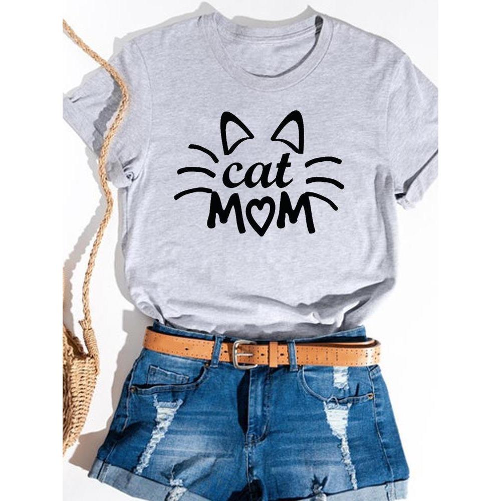 Print Print T-shirt Basic Summer  Women's Fashion Crew-neck Trend Ins All-match