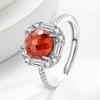 Copper Light Luxury Elegant Dahlia Cut High Carbon Diamond Sugar Cube Ring Women'S Jewelry