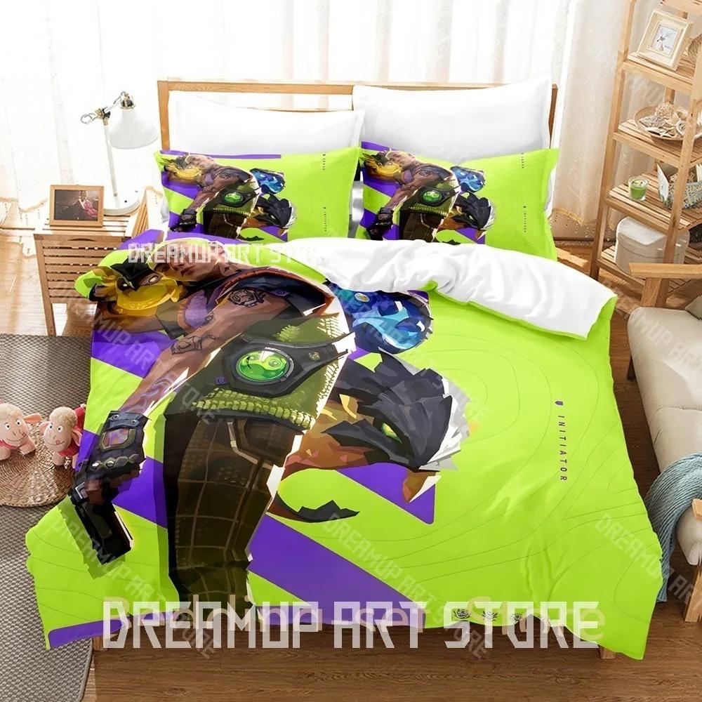 3D Print GEKKO VALORANT Bedding Set Single Twin Full Queen King Size Bed Set Adult Kid Bedroom Duvetcover Sets Anime Bed Sheet
