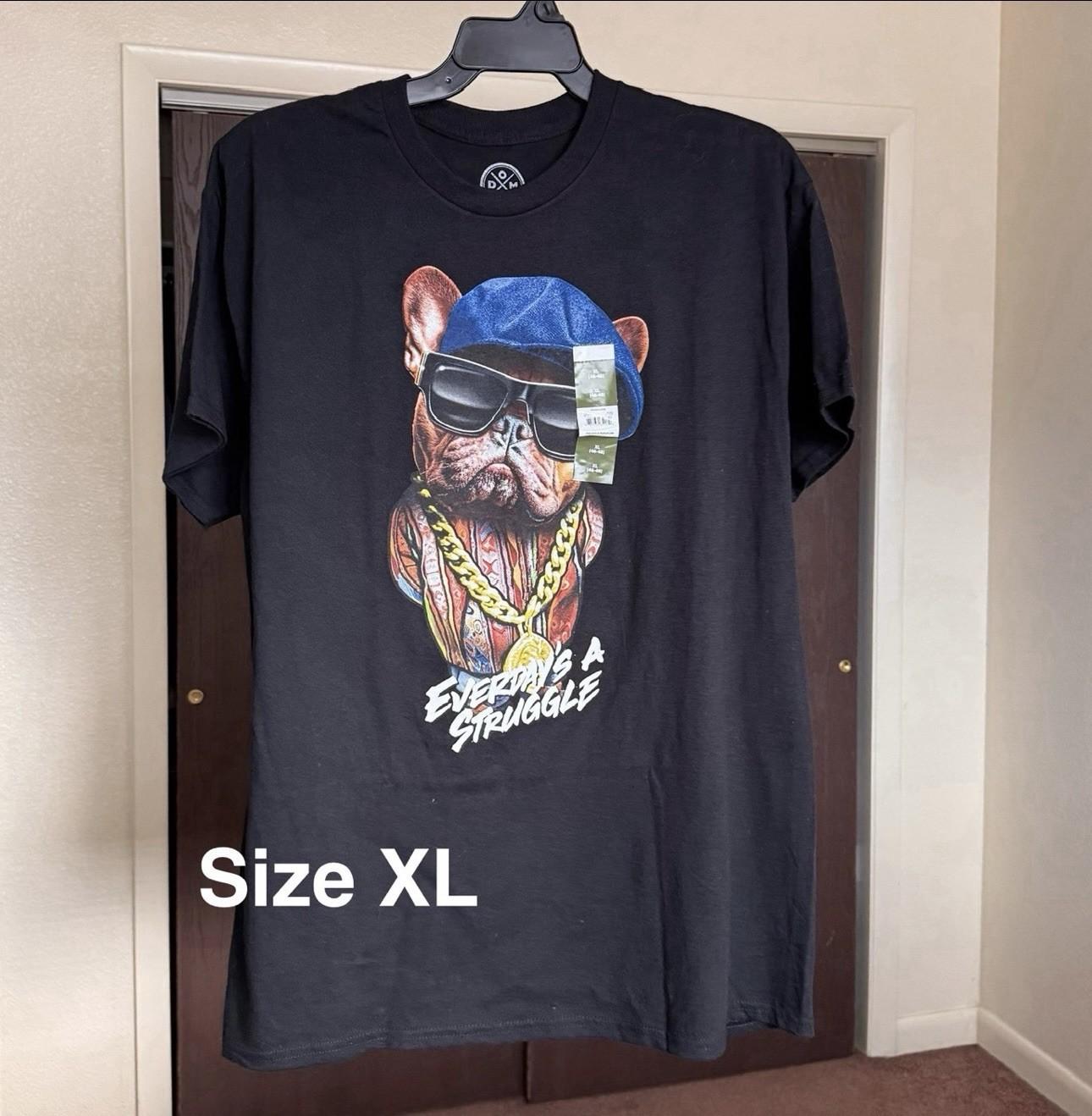 Humor Men s and Big Men s Rapper Bulldog Cotton Graphic Tee with Short Sleeves XXXL