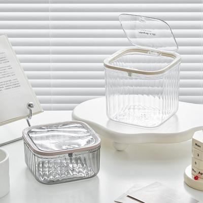 With Lid Transparent Storage Box Acrylic Pop-up Storage Box New Mini Trash Can Home