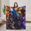 Mortal Kombat II Flannel Blanket Vintage Game Warm Bedding Throws for Living Room Camping Print Bedspread Sofa Bed Cover