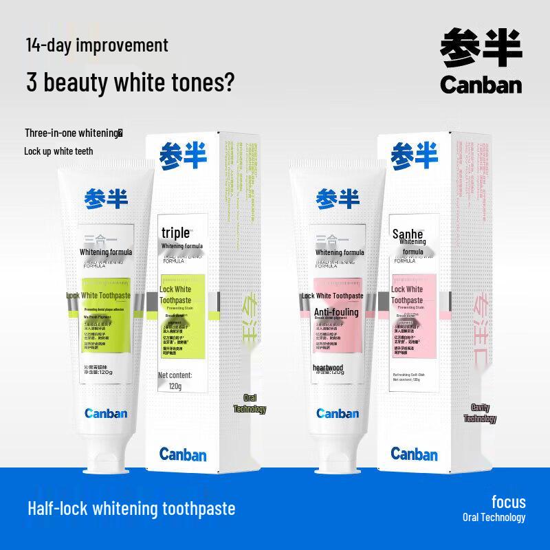 Canban Whitening Toothpaste with White Peach Flavor