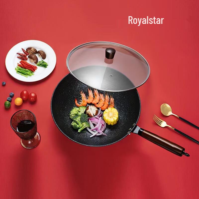 Rongshida 32cm Maifan Stone Non-Stick Wok