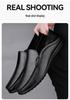 Men's Large-Size Driving Loafers with Collapsible Heel - Soft Leather Casual Shoes