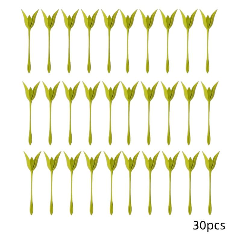 10/20/30pcs Tulip Napkin Flower Holder Long Stem Petal Design Multi Quantity For Wedding Western Dinner Table Party Decor