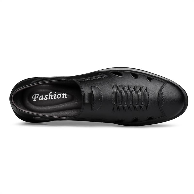 Luxus Marke Echtes Leder Männer Sandalen Mokassins Mann Business Kleid aushöhlen Sandalen