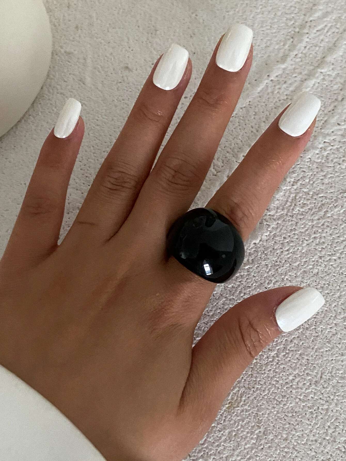 

Винтажные неровные гладкие пластиковые кольца из смолы для женщин, новый тренд, бохо, геометрические кольца на пальцы, эстетичные украшения для вечеринок чёрный