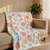 SpringMacaronWatercolorFloral Throw Short Plush Throw Blanket Soft Skin-Friendly Multi-Scene Home Office