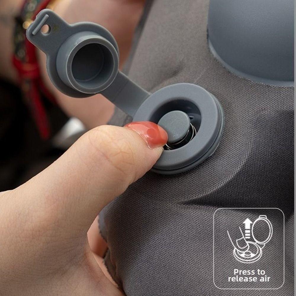 Portable Inflatable Lumbar Pillow Press Self-Inflation with Storage Bag Lumbar Support Cushion Breathable Comfortable
