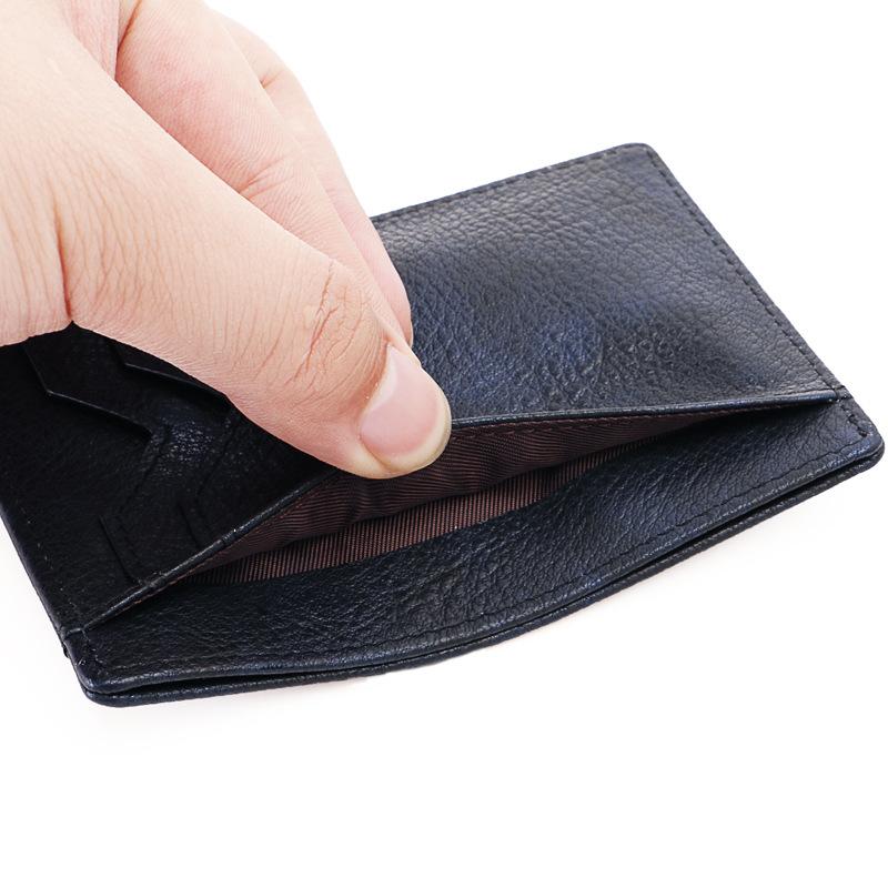 Crazy Horse Leather Wallet Ultra-thin Card Holder Genuine Leather Card Holder RFID Wallet CardOEM