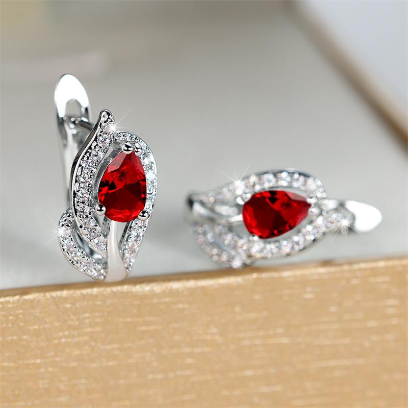 Cute Female Yellow Zircon Stone Hoop Earrings Trendy Gold Color Wedding Jewelry For Women