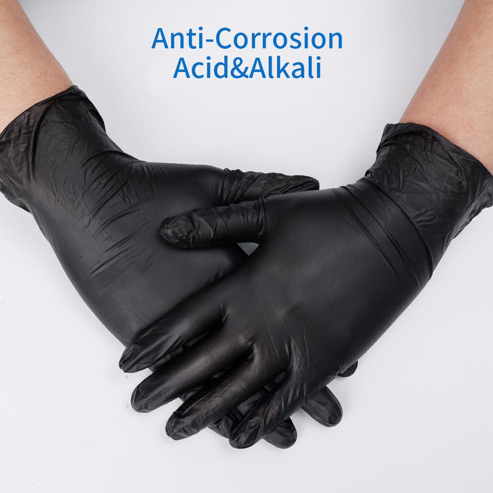50/2x Black Gloves Thickened Black Nitrile Gloves for Cleaning Hairdressing Waterproof Dishwashing Tattoo Gloves Kitchen Tools