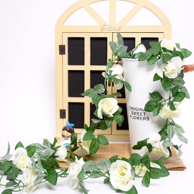 Artificial Silk Rose Vine for Ceiling or Pipe Decoration