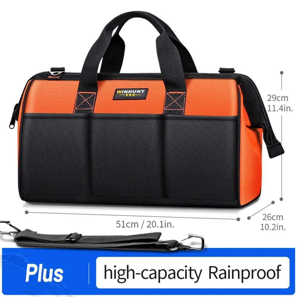 Tool Bag 1680D Oxford Cloth Wear-Resistant Canvas Electrician For Woodworking Hand Tool Storage Organizer Work Bag Tool Pouch