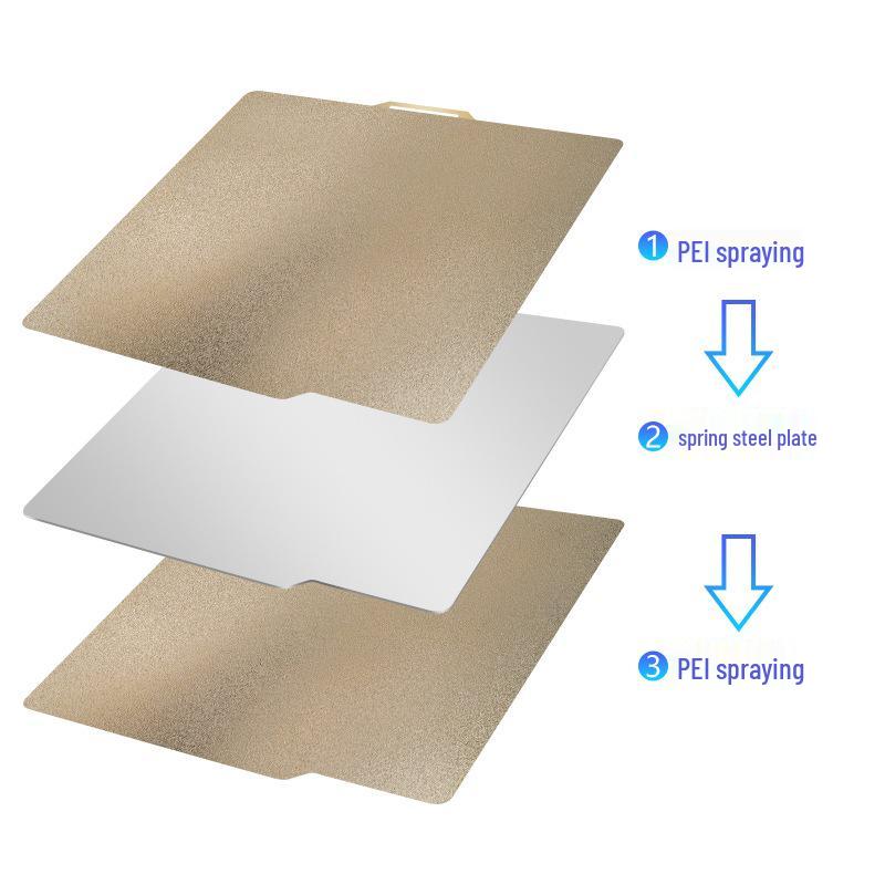 Bamboo X1/P1P 3D Printer Heated Bed: Double-Sided PEI Spring Steel Sheet with PEY Film