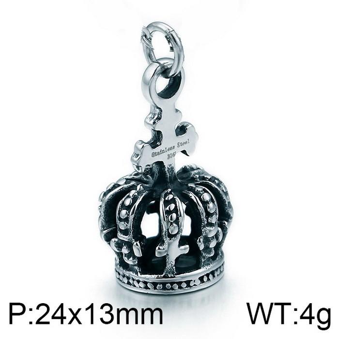 Vintage Cross Flower Inlaid With Black Zircon Necklace, Punk Style Personality Smeared Feathers Pentagram Titanium Steel Men'S Pendant