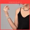Vintage Leder Armband mit breitem Bündchen für Damen mit geometrischem Design und Herbst-Stil