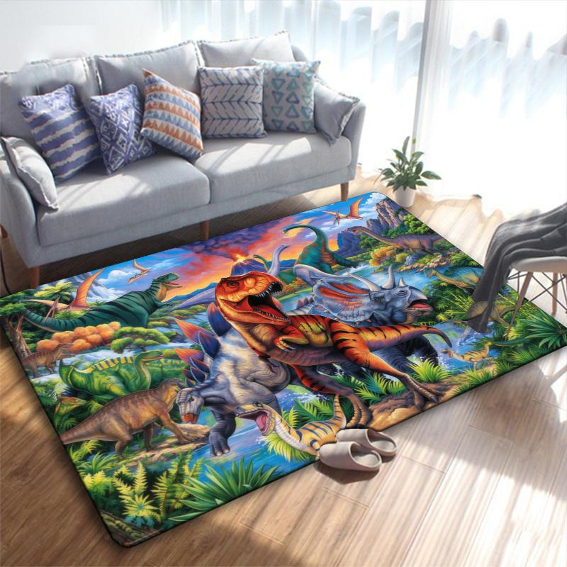 Cartoon Dinosaur Carpet Rug for Living Room Bedroom Home Sofa Decoration,Kids play Non-slip Floor Mat