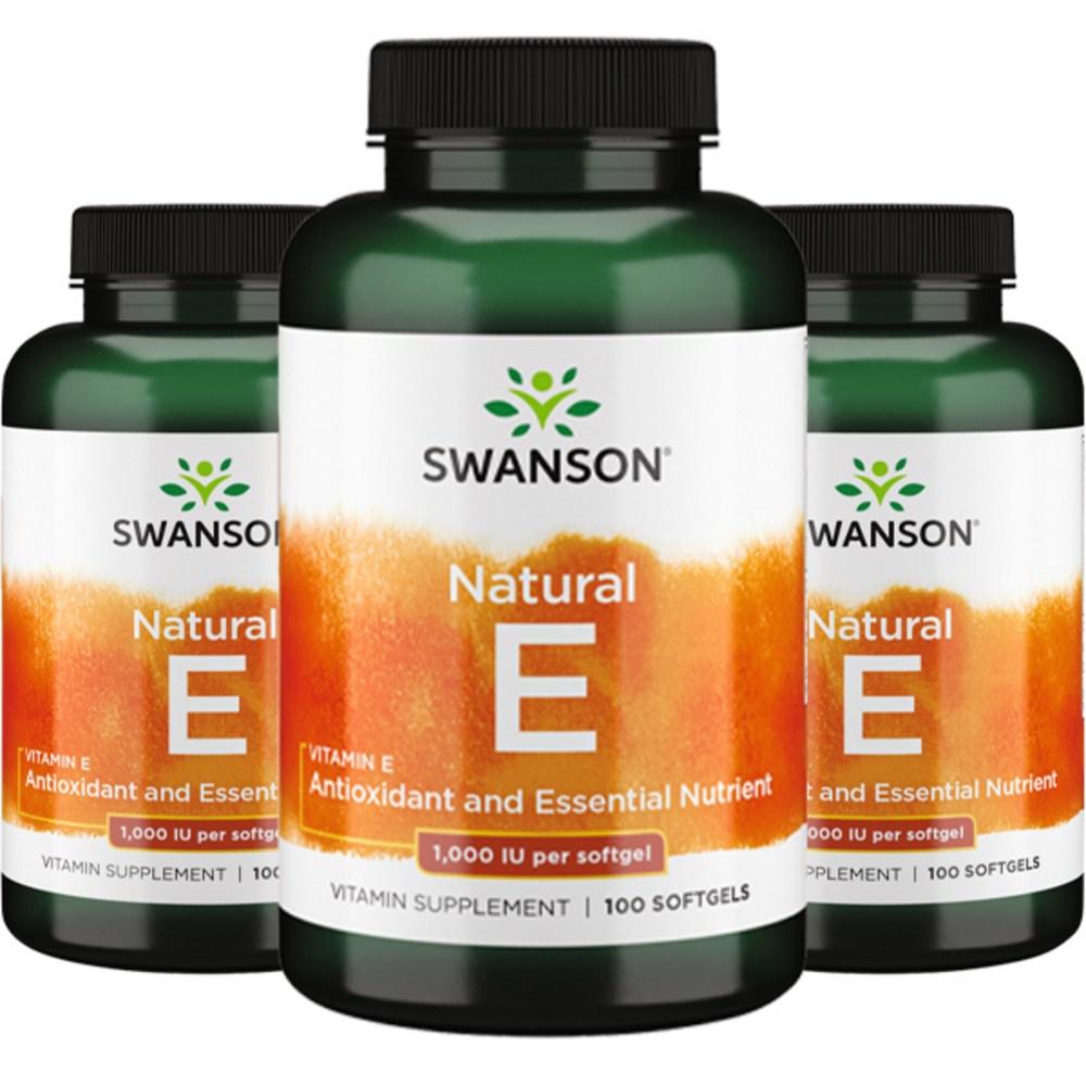 Swanson Natural Vitamin E 1000 IU Softgels 3 pcs (100 Tablets)