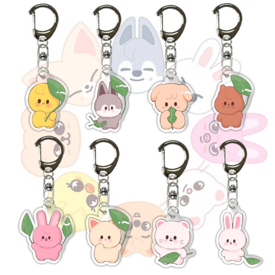 SKZOO New Cartoon Cute Acrylic Keychain Stray Kids Doll Acrylic Keychain Backpack Pendant Decoration Children's Toy Gift