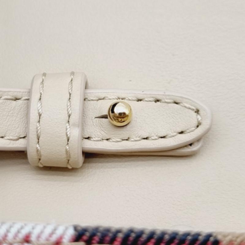 Burberry Hannah Series Brand Check Canvas And Leather Envelope Bag Women bags Light-Beige 80731571