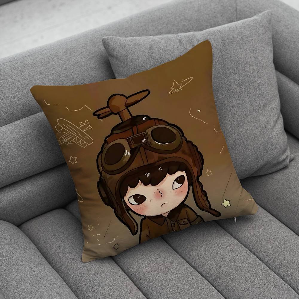 Cartoon Doll HHironoS Pillow Case Pillow Case Living Room Sofa Cushion Cover Suitable For Home Bedroom Room Decoration