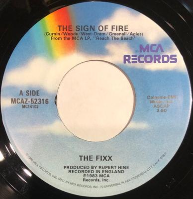 7inch Record FIXX Sign Of Fire MCAZ52316 MCA 1983 US Dance Electronica Used