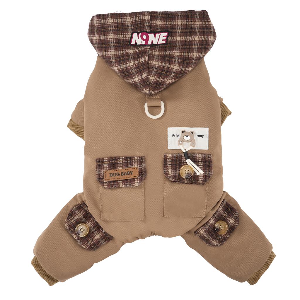 Yorkshire than bear winter warm clothes puppy dog European and American casual hooded warm 11 barn wind four legs cotton coat