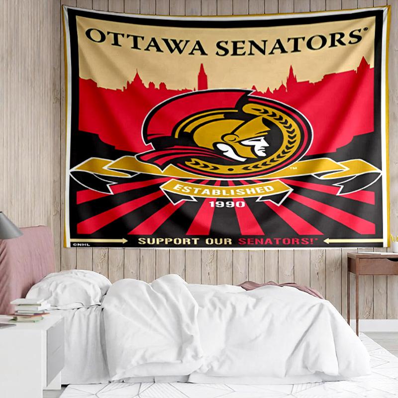 1PC Ottawa Hockey Team Tapestry Accessories Playroom Tapestry, for Bedroom,Livingroom, dormitory Room Wall Decor Fan Birthday Gifts