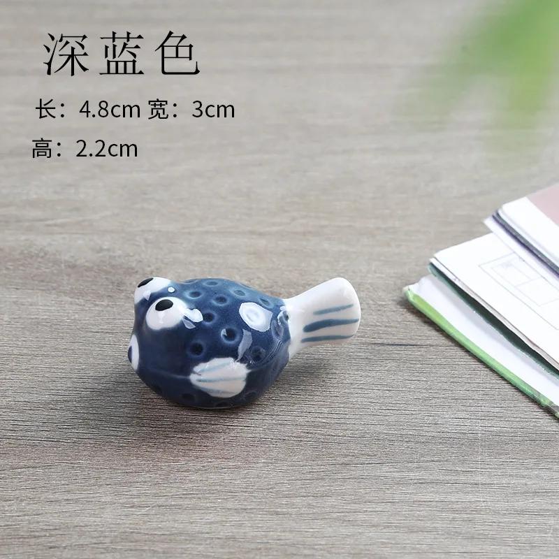 1PC Ceramic Chopstick Holder Puffer Fish Chopsticks Rest Cute Chopstick Rack for Chopsticks Dinnerware Stand