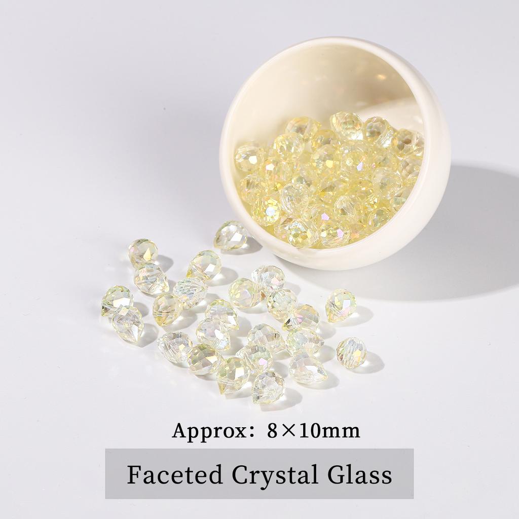 50 Pcs/lot Colorful Glass Crystal Bead AB Color Faceted Shiny Water Drop Bead for Jewelry Making DIY Necklace Earrings Accessory