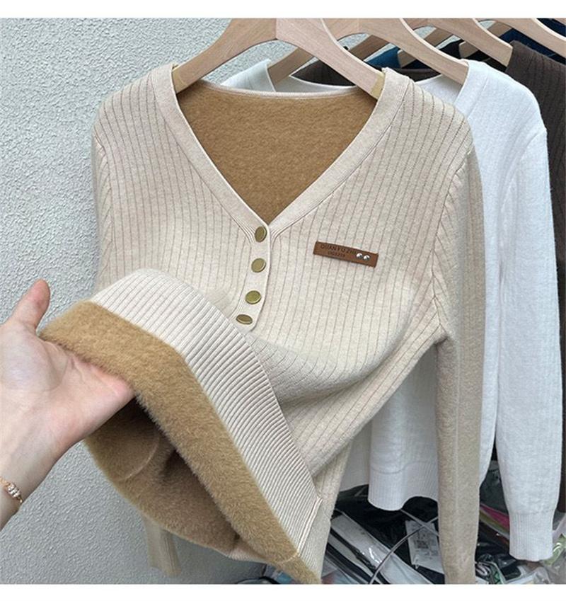 Pullovers Tops Women Long Sleeves Autumn Winter Padded Blouse Oversized V Neck Loose Long Sleeve Shirt Slim Pullover Tops