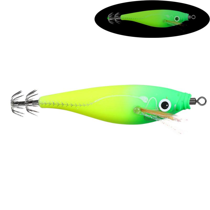 10cm10gLuminous Wooden Shrimp Noise Colorful Balance Shrimp Squid Hook Lure Hard Bait Sea Fishing Fake Bait Special Model