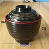 Two-Tone A5 Melamine Japanese Soup Bowl with Lid - Imitation Porcelain Miso Cup