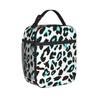 Tierprint Leopard Thermisch isolierte Lunchtaschen für das Büro Tragbare Bento-Box-Kühlboxen Thermische Lunchboxen