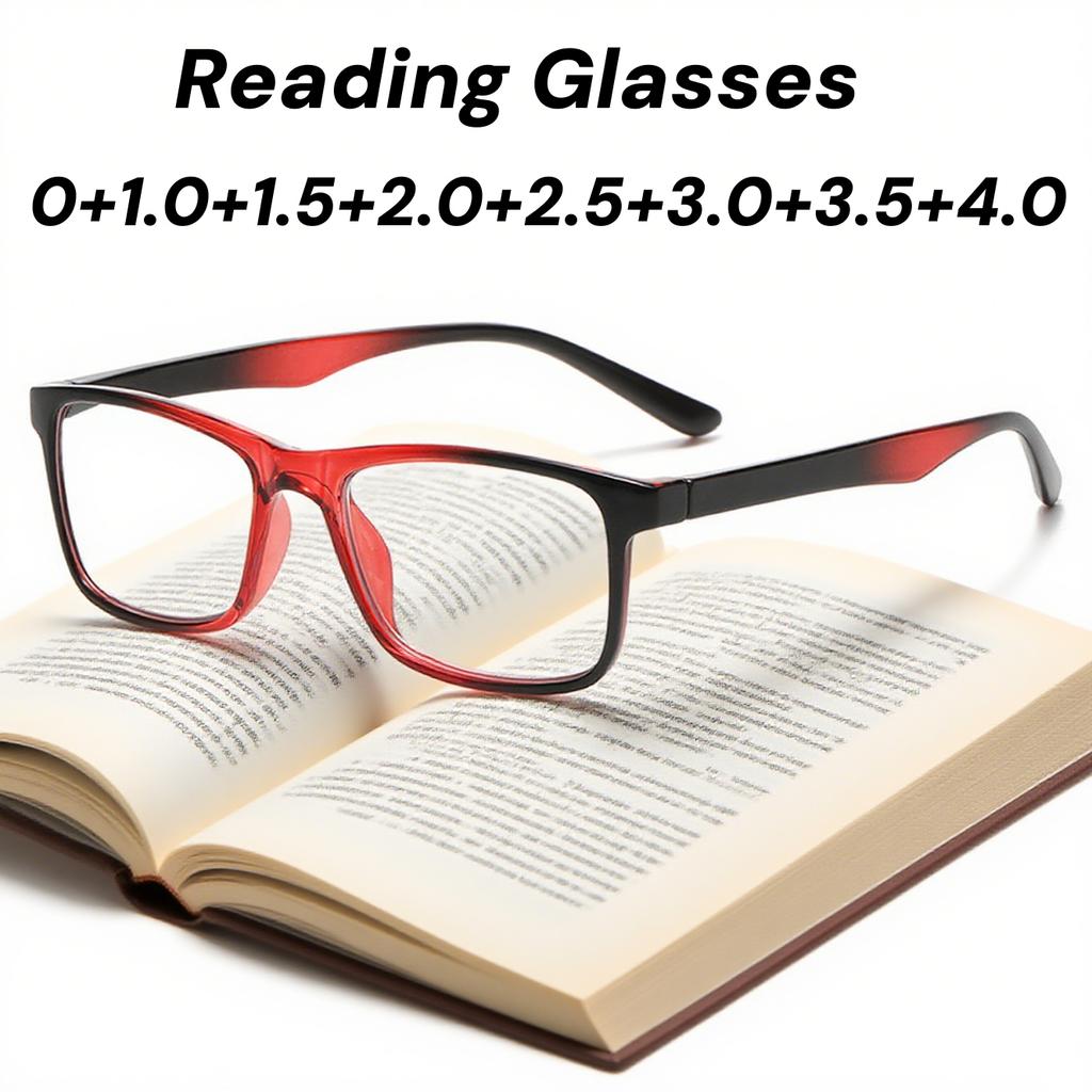 Ultralight Trendy Anti- Blue-Ray Reading Spectacles Fashion Female and Male Small Square Frames High-Definition Hyperopia Spectacles