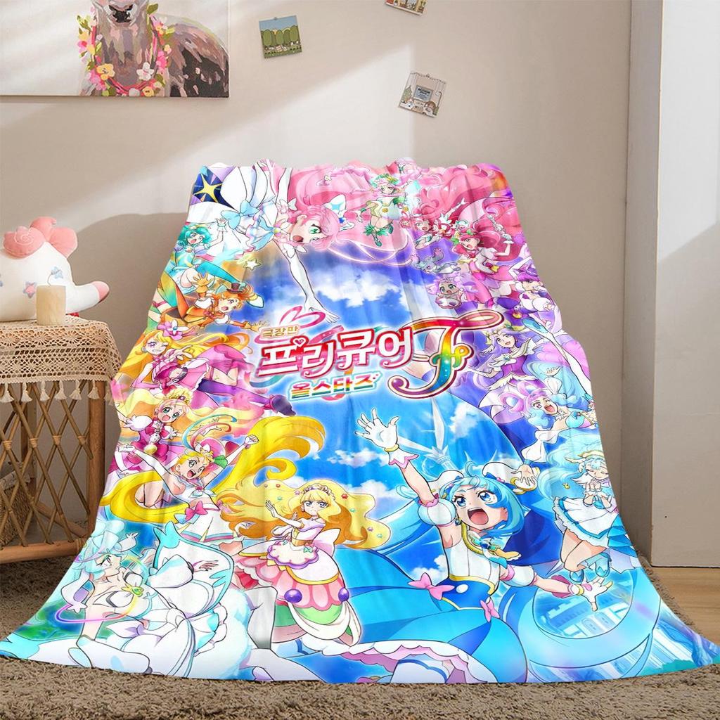 Pretty Cure Anime Soft Flannel Throw Blanket Lightweight Fuzzy Blanket for Couch, Sofa,and Bed LXR85