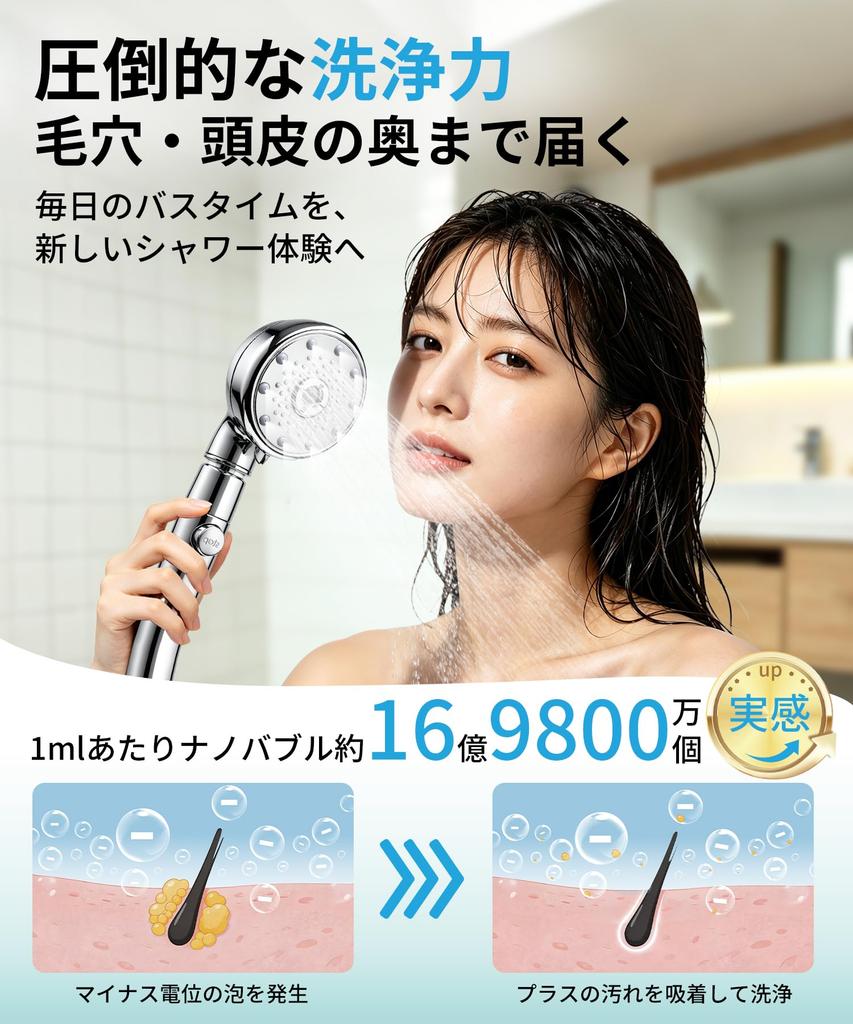 SANYCASA Shower Head Bubble Mist Chlorine Nano Bubble Shower Head with Handheld Water Water High Water Pressure Pore Mist Shower Warm Gentle on Water