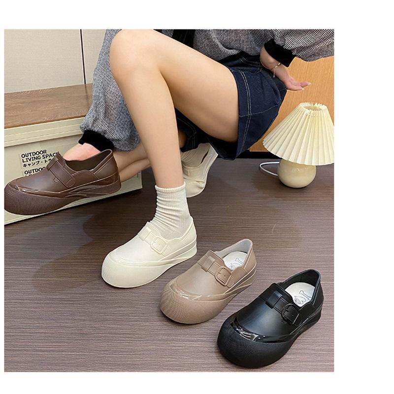 Female Fashion Outdoor Waterproof Anti Slip Thick Soled Wear Resistant Short Tube Rain Shoes Rubber Shoes