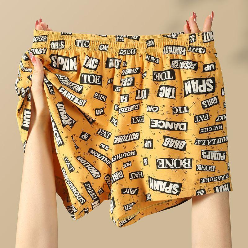 

Мужское нижнее белье из чистого хлопка, удобные спортивные шорты для подростков, нижнее белье со средней посадкой и принтом 3XL жёлтый