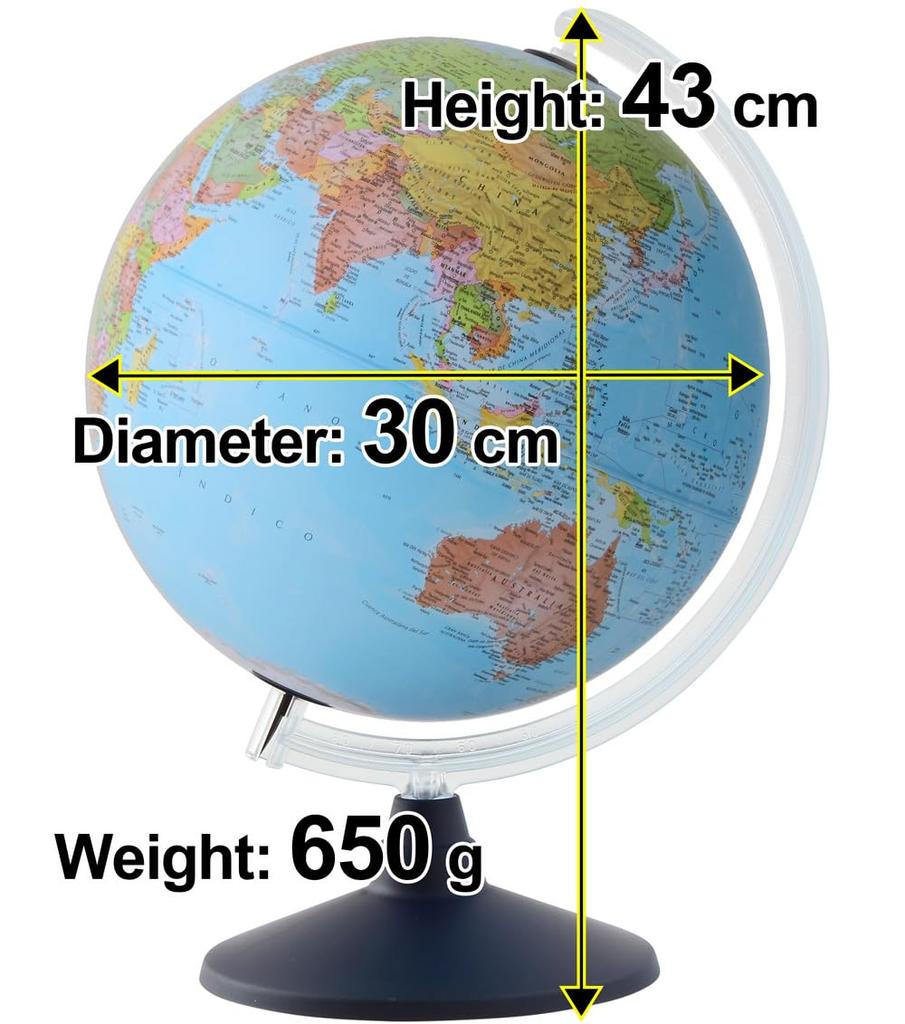ORBYS Globe English Version Carrara 7 Type 30cm Diameter Administrative Map 43631