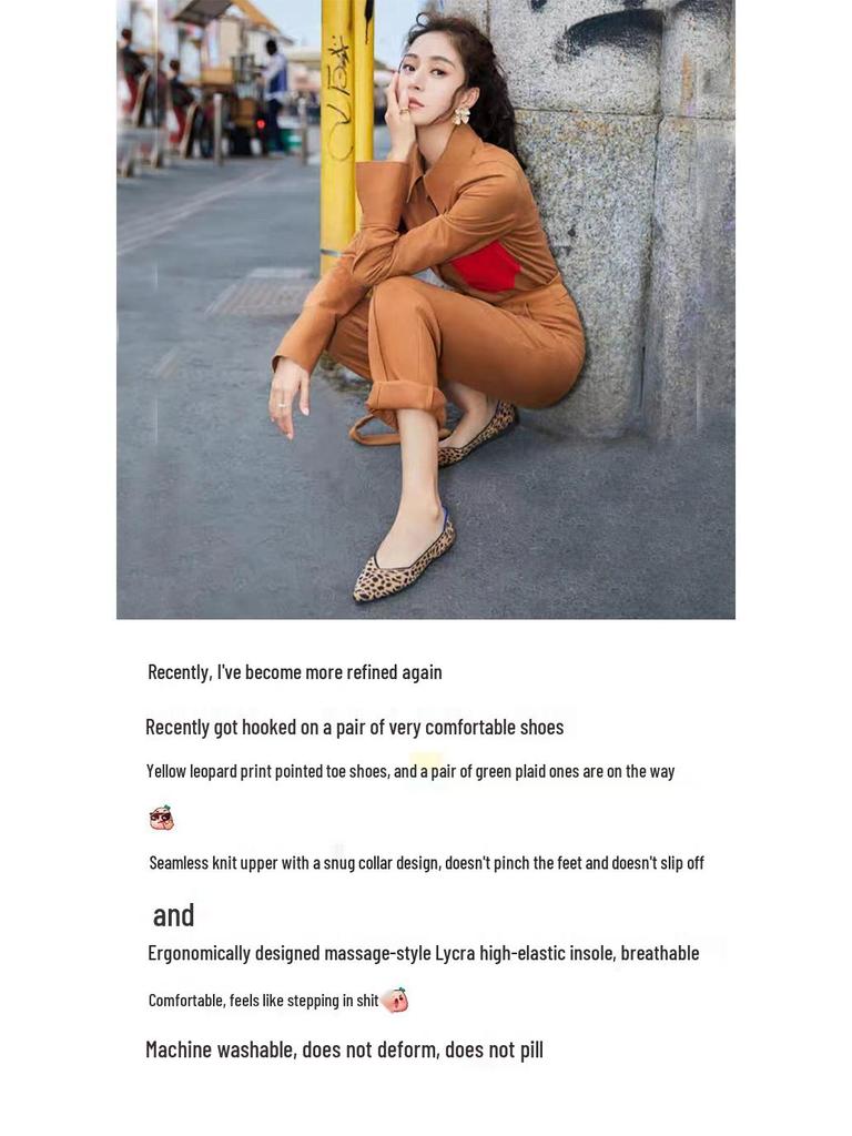 Classic Queen Women's Pointed Toe Fly-Knit Flats, Multicolor, Plus Size 41-43