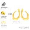 Irregular U-shaped Earrings for Women,Gold Color Exaggerated Stainless Steel Stud Earrings,Vintage Geometric Jewelry Gifts