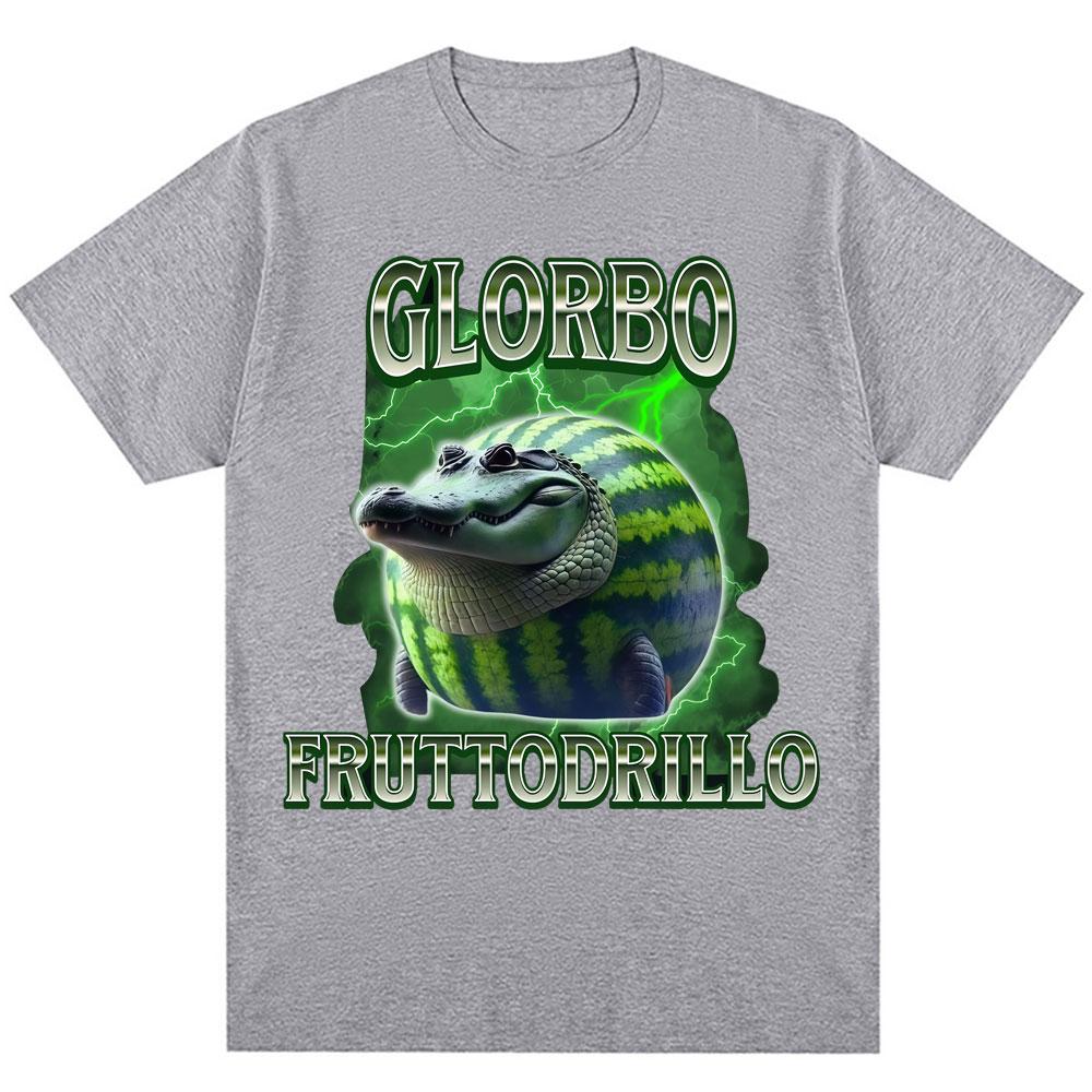 Vtipné Glorbo Fruttodrillo Meme Tričko Italská Módní Humorová Trička pro Muže Ženy Volná Bavlněná Ležérní Trička Streetwear
