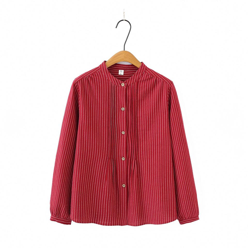 2026 Spring Plus Size Women's Striped Cardigan, Long Sleeve, Round Neck, Slimming Shirt for Fat Girls, Style 668