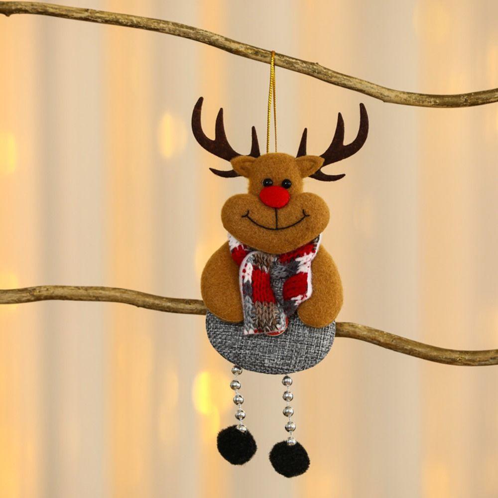 Creative Cloth Snowman Tree Pendant Elk Santa Claus Merry Christmas Ornament Hanging Decorative Christmas Decoration DIY