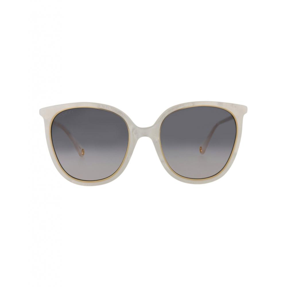 

Gucci Round Frame Acetate Sunglasses White White Grey One Size