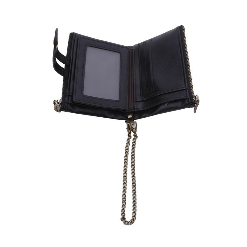 Classic Short PU Leather Wallet Cash And Card Storage Purse With Chain For Men Women Daily Use And Gifting