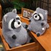 Grey Artificial Fat Raccoon Plush Doll Super Soft Round Animal Toy Christmas Gift for Boys And Girls